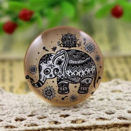Hot Sale 5pcs/Lot 25mm Handmade Photo Glass Cabochons (Elephant) F7-32