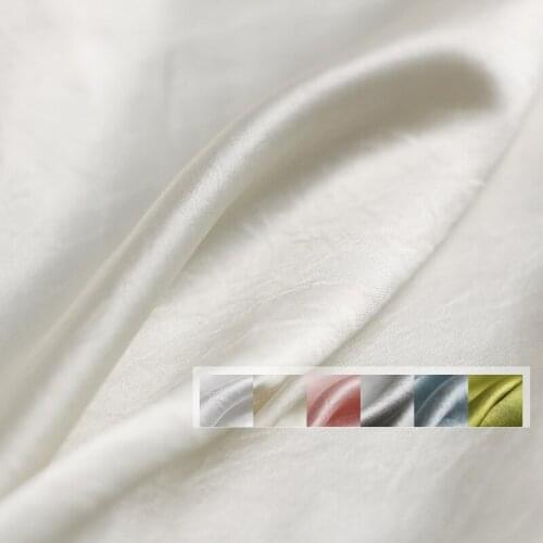 Red Raspberry Acetic Acid Wrinkle Satin Fabrics Garment Materials Summer Women Shirt Dress DIY Sewing Cloth Textile Freeshipping