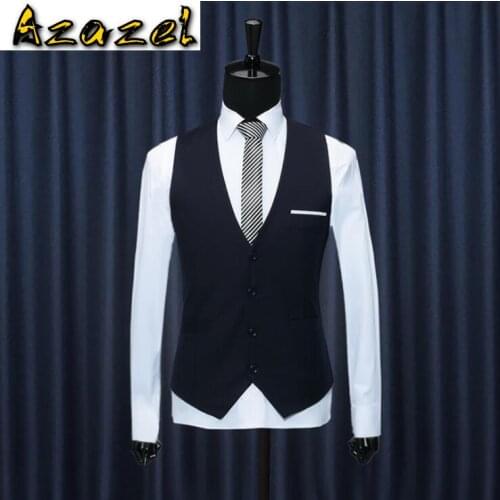 Hot 2020 Korean New Mens Top Designed Slim Fit Skinny Dress Vest Waistcoat High quality business casual Men suit vest S-3XL