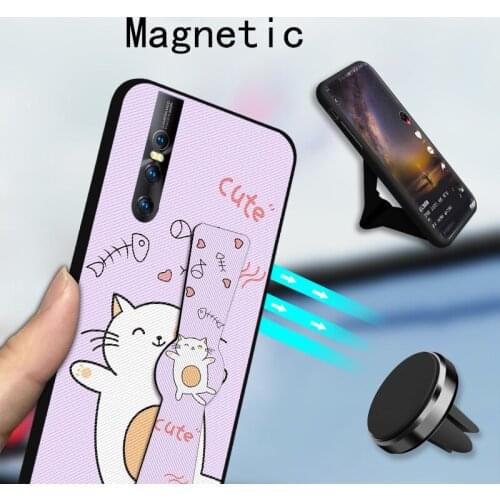 Magnetic Holder Phone Case For Vivo X9 X9S X20 Plus Luxury Bracket Cat Cover For Vivo X21 UD X21i X23 X27 X30 X50 Pro Plus