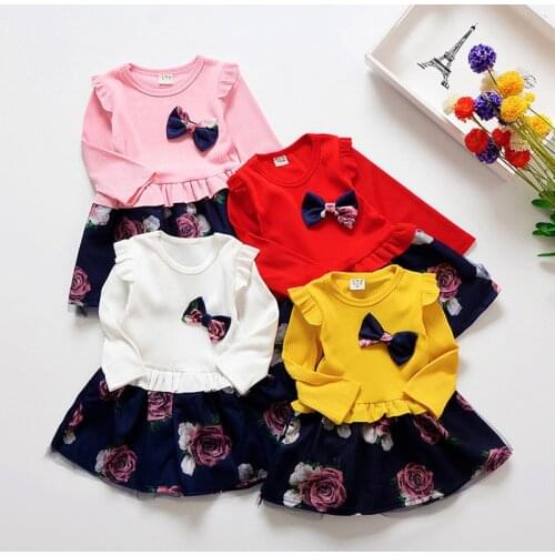 Girls Long-sleeved Korean Style Cute Lady Princess Dress Kids Dresses for Girls 2 Year Old Baby Girl Clothes Korean Baby Clothes