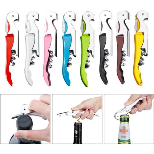 Multi-Functional 2 in 1 Bottle Openers Stainless Steel Wine Cork Screw Corkscrew Beer Cap Remover Kitchen Gadget Bar Accessories