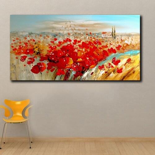 Fashion Oil Painting Pictures Flower Sea of wilderness Home Decor On Canvas Modern Wall Art Canvas Print Poster Canvas Painting