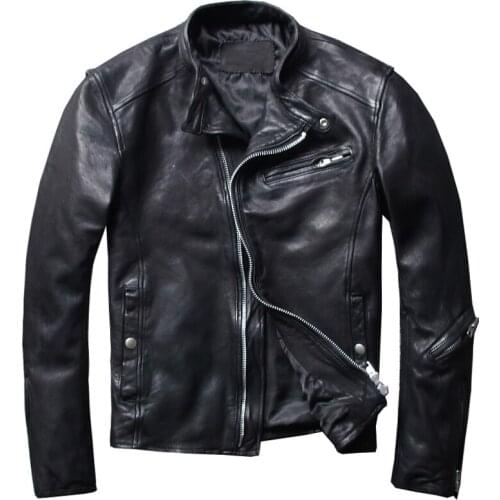 Automotive Real Leather Jacket Coat For Man Vintage Clothing Mens Sheepskin Jackets European and American Style 5XL Streetwear