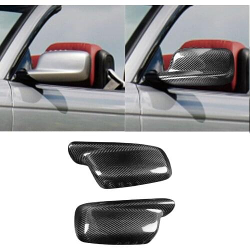 Real Carbon Fiber Mirror Cover Caps Fit For BMW E46 E65 E66 330Ci 745i 750i 750Li 760i 1998-2005 Add On Style