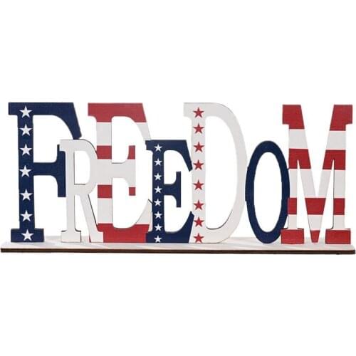 New Style Wooden Letter Ornament Delicate Festival Portable Independence Day Alphabet Desktop Decoration for Home Table Decor