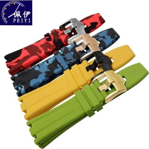 PEIYI Replacement watchband 28mm silicone strap special interface waterproof rubber mens wristband for AP watchband