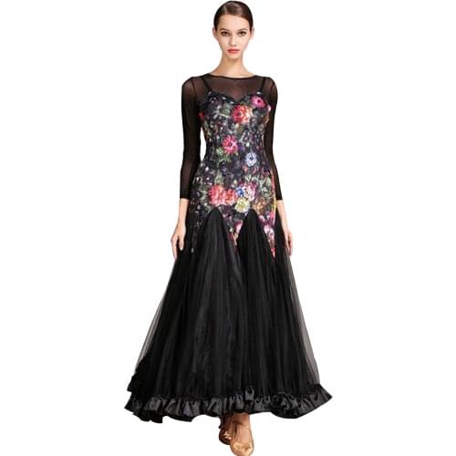 Ballroom Dance Competition Dresses Women Velvet Ballroom Waltz Standard Costume Ladies Tango Foxtrot Skirt