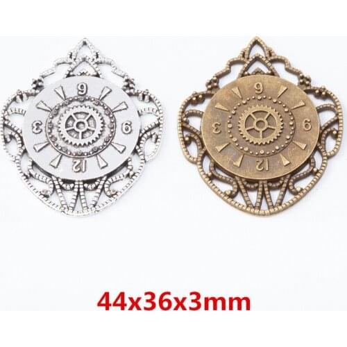 7 pieces of retro metal zinc alloy Clock pendant for DIY handmade jewelry necklace making 7664