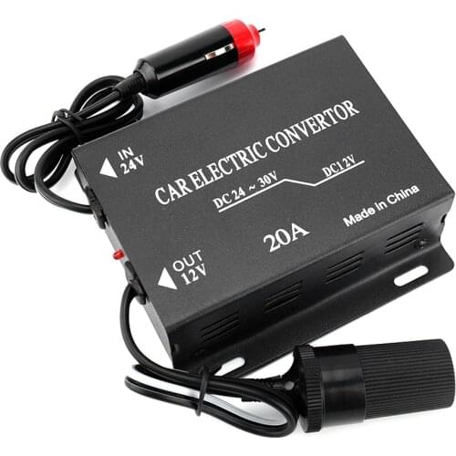 20A Car Power Supply Converter Down Transformer 24V To 12V Cigarette Lighter Type Accesorios Step-Down Car Power Converter