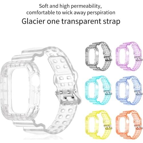 Newest For Apple Wacth iWatch Series 6/SE/5/4/3/2/1 Strap Glacier Translucent TPU Strap 38mm 40mm 42mm 44mm Transparent Bracelet