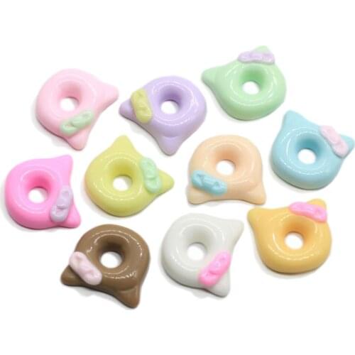 Cute Resin Flatback Donuts Miniatures Cat Donuts Cabochons For Scrapbooking DIY Craft Making