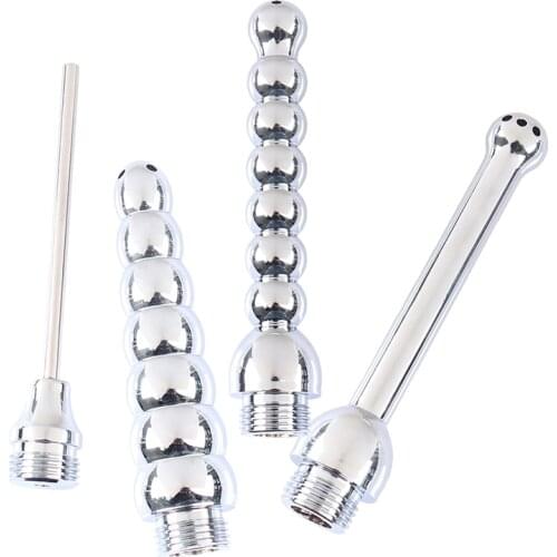 Stainless Steel Bidet Faucets Rushed Anal Douche Shower Cleaning Enemator Enema Metal Anal Cleaner Butt Plugs Tap