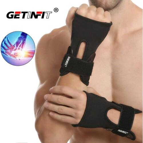 Getinfit Sport Hand Wristbands Breathable Adjustable Wrist Support Brace Splint Fractures Carpal Pain Relief Unisex Wrist Belt