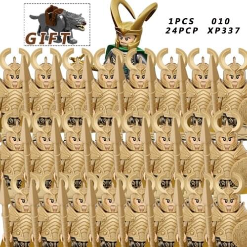 Medieval Knights Group Military Asgard Figures Accessories Armor Helmets Building Block Educational Toys for Children KT1044