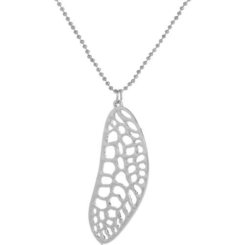 Stylish Hollow Wings Pendant Necklace Simple Dragonfly Wings Necklace Girls Silver Color Clavicle Chain Jewelry bijoux femme