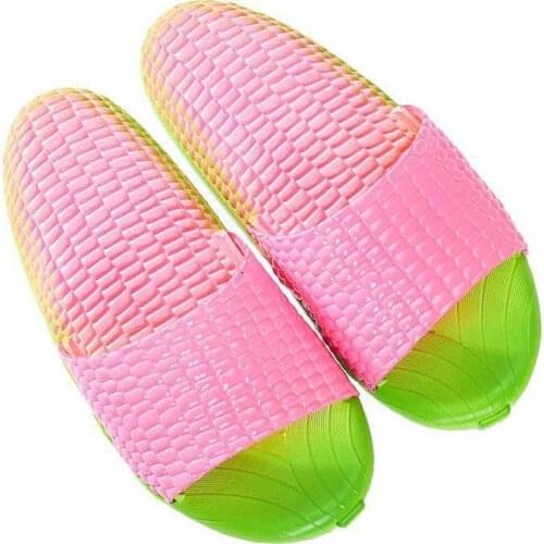 Corn slippers female summer new creative Korean bathroom bathing home drag non-slip soft bottom sandals