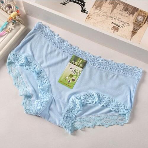 AS04 Female Calcinha Cueca Women Candy Color Underwear Girls Breathable Briefs Lace Panties Women