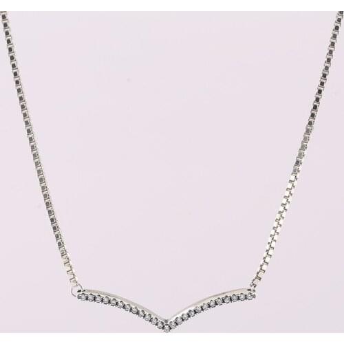 S925 Shimmering Wish Collier With Crystal Necklace For Women Wedding Party fit Lady Fine Jewelry