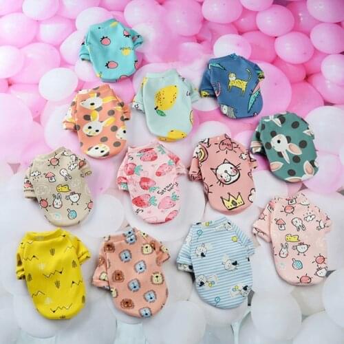 Winter Warm Pet Clothes Cartoon Print Small Dog Hoodie Coat For Dogs Chihuahua Sweatshirt Puppy Cat Pullover Pets Clothing