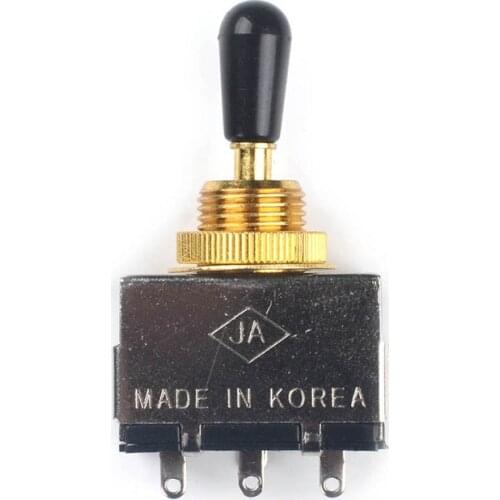 Gold 3 Way Sealed Toggle Switch for Electric Guitar with Black/Cream/white Tip