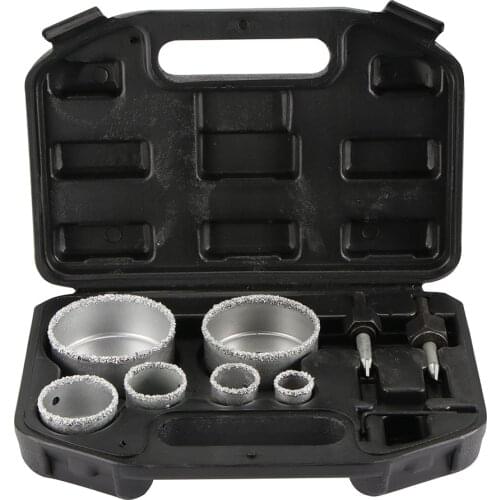 1set 22, 28, 35, 44, 68 And 73 Mm For Tile Ceramic Marble Glass Diamond Coated Hole Saw Drill Bit Tool Set