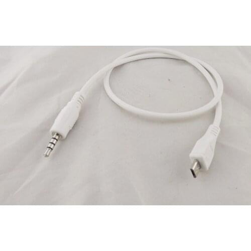 10pcs 3.5mm Stereo Male To Micro USB 5 Pin Male Adapter Convertor Audio Cable 0.5m