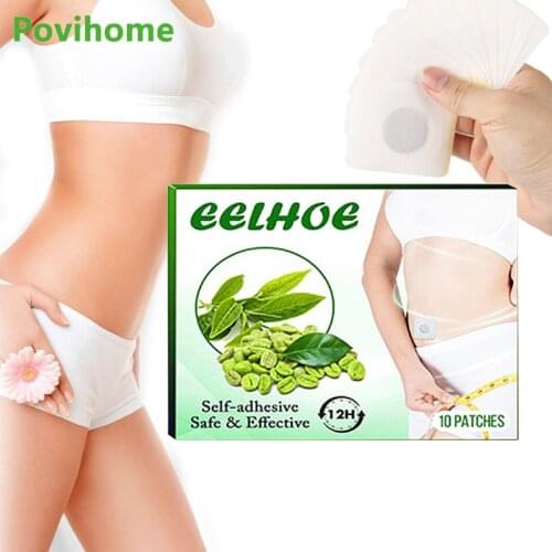 10Pcs/Box Herbal Slimming Patch Lose Weight Arms Thighs Abdomen Cellulite Removal Belly Button Sticker Fat Burning Plaster