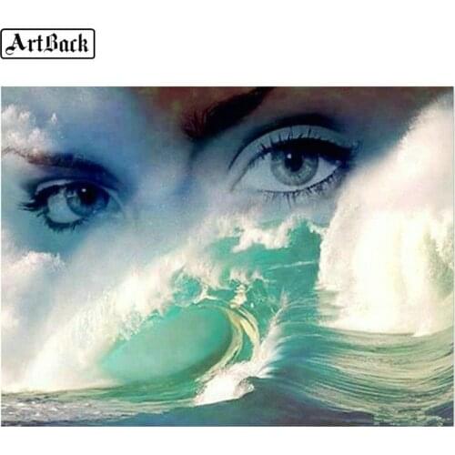 5d diy diamond painting woman surf landscape full square drill diamond mosaic 3D mosaic crafts