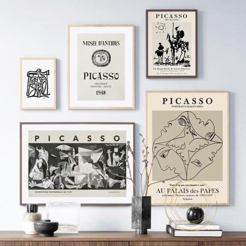 Picasso Abstract Retro Canvas Painting Nordic Minimalist Wall Art Posters and Prints Wall Pictures Home Decoration Living Room