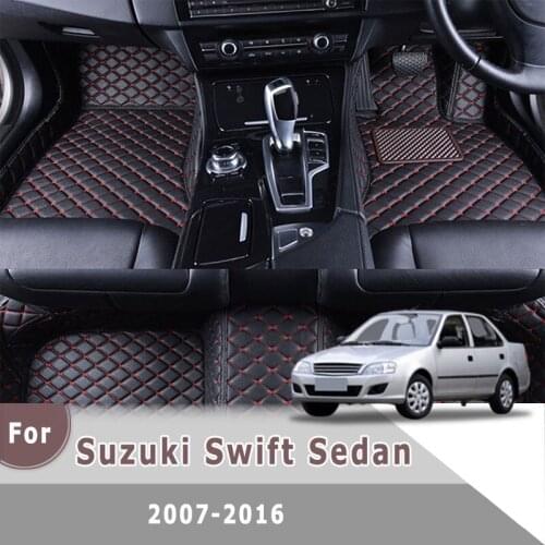 RHD Custom Car Floor Mats Carpets For Suzuki Swift Sedan 2016 2015 2014 2013 2012 2011 2010 2009 2008 2007 Car Styling Foot Pads