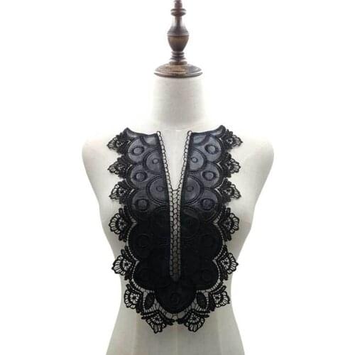 Free shipping Black Silk Threaded Embroidery Collar High Quality Fashion Clothing Material