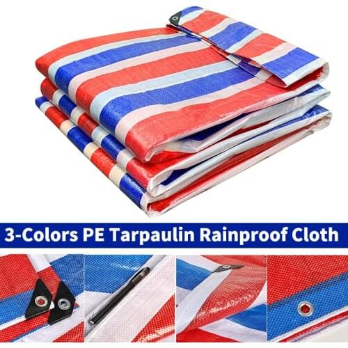 3-Colors PE Tarpaulin Rainproof Cloth Truck Canopys Swimming Pool Tarp Tent Garden Plant Shade Awning Pet House Waterproof Cloth