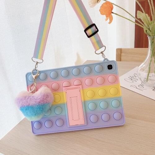 Fidget Case for Samsung Galaxy Tab 4 10.1 T530 T531 T535 Tablet Relive Stress Kids Toys Silicone Cover with Strap Pen