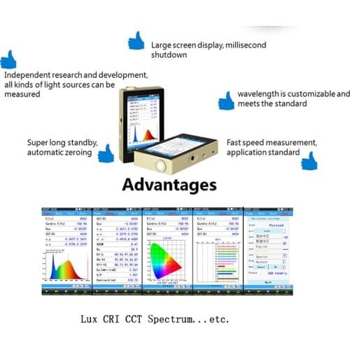 Hopoocolor Portable Spectrometer CCT CRI Lux TLCI Tester