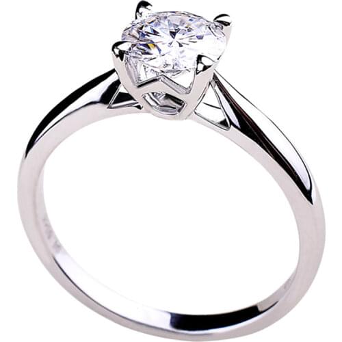 S925 Sterling Silver Four-claw Carat Diamond Ring Luxury Engagement Exquisite and Elegant Marriage Proposal Charm Design Jewelry