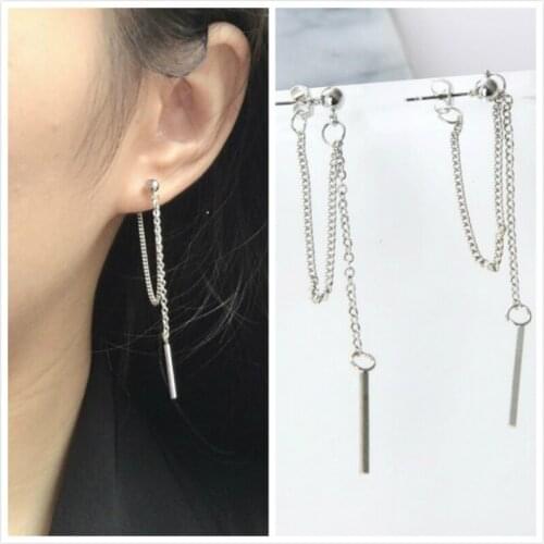 Korean Version Of Jewelry Earrings Tassel Fashion Retro Long Earrings Chain Metal Texture Earrings Wholesale Statement Earrings