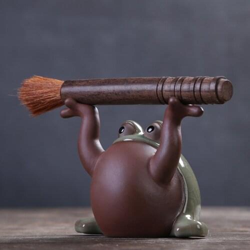 Creative frog tea set pet ornaments exquisite tea set can be healthy tablets Zisha tea play auspicious animal tea set ornaments