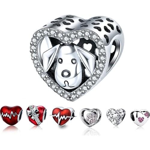 LByzHan Hot Sale 925 Sterling Silver 7 Style Love Heart Beads Fit Original 3mm Bracelet For Women DIY Jewelry Making