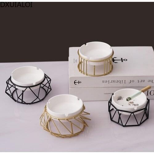 Fashion retro style geometric creative ceramic ashtray home decoration Accessories modern ashtray hotel office decoration gift