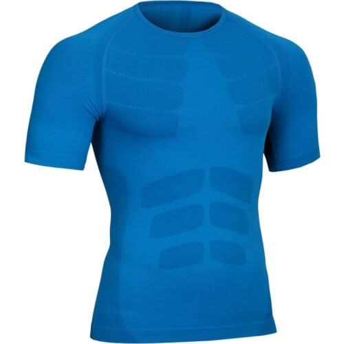 Fashion 2020 Summer skinny quickly drying breathable seamless Skinny short sleeve muscle shapewear for men body shaper men