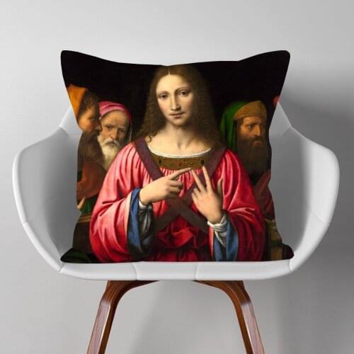 Bernardino Luini Andrea solario Paintings Cushion Covers European Retro Vintage Style Decorative Pillow Case