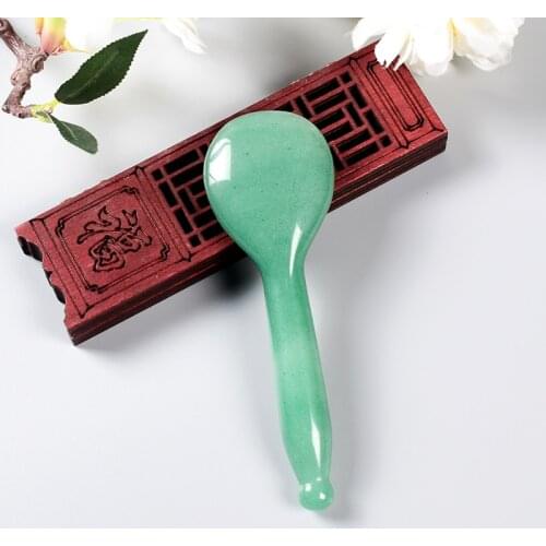 Jade Massage Wand Spoon Gua Sha Tool Acupoint Pen Health Care Natural Aventurine Stone Healing Massager Meridian Face Skin Care