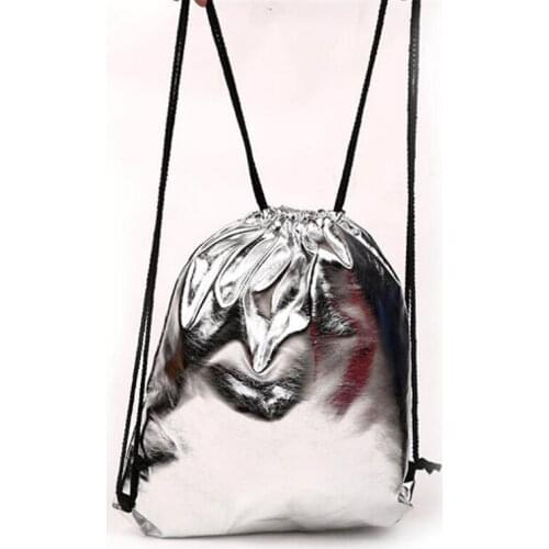 2021 New PU Drawstring Bag Canvas Bundle Sports Backpack Fashion Lady Out Travel Storage Bag Casual Wild Female Sports Backpack