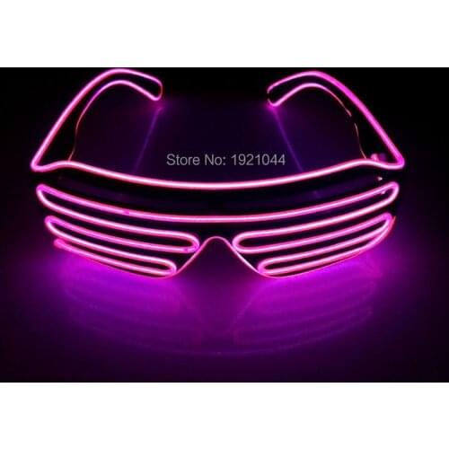 New hot EL Wire Fashion 10 colors LED Lighting flashing Shutter Shaped Glasses for Costume Dance Festival Party Decoration