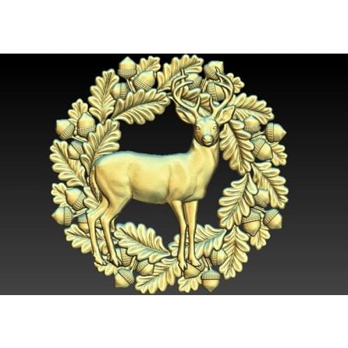 Deer 3D model relief for CNC router engrave Artcam Aspire type3 in STL format file