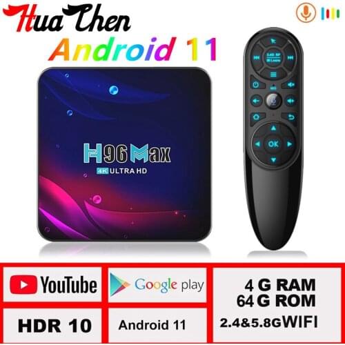 H96 MAX smart TV device, Android 11 TV box, RK3318, HD, 4K, media player, Bluetooth, 4GB, 64GB network HD set-top box