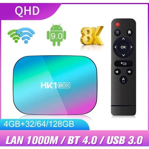 QHDTV Smart ip tv HK1BOX Android 9.0 TV Box Amlogic S905X3 2.4G/5G Wifi Media Player Iptv Box Set Top Box Support 8K LAN 1000M