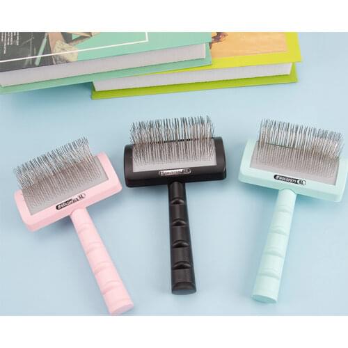Stainless Steel Teeth Arc Type Combs Lengthened Toughness Comfortable Pet Grooming Comb Pet Cat Accessorie For Large Dog