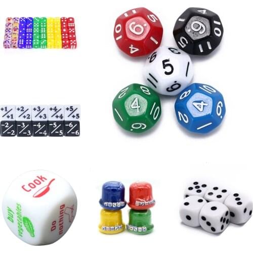 Wholesale Dices Set Colorful Accessories for Board Game Digital dice Game Multi Sided Acrylic Dice